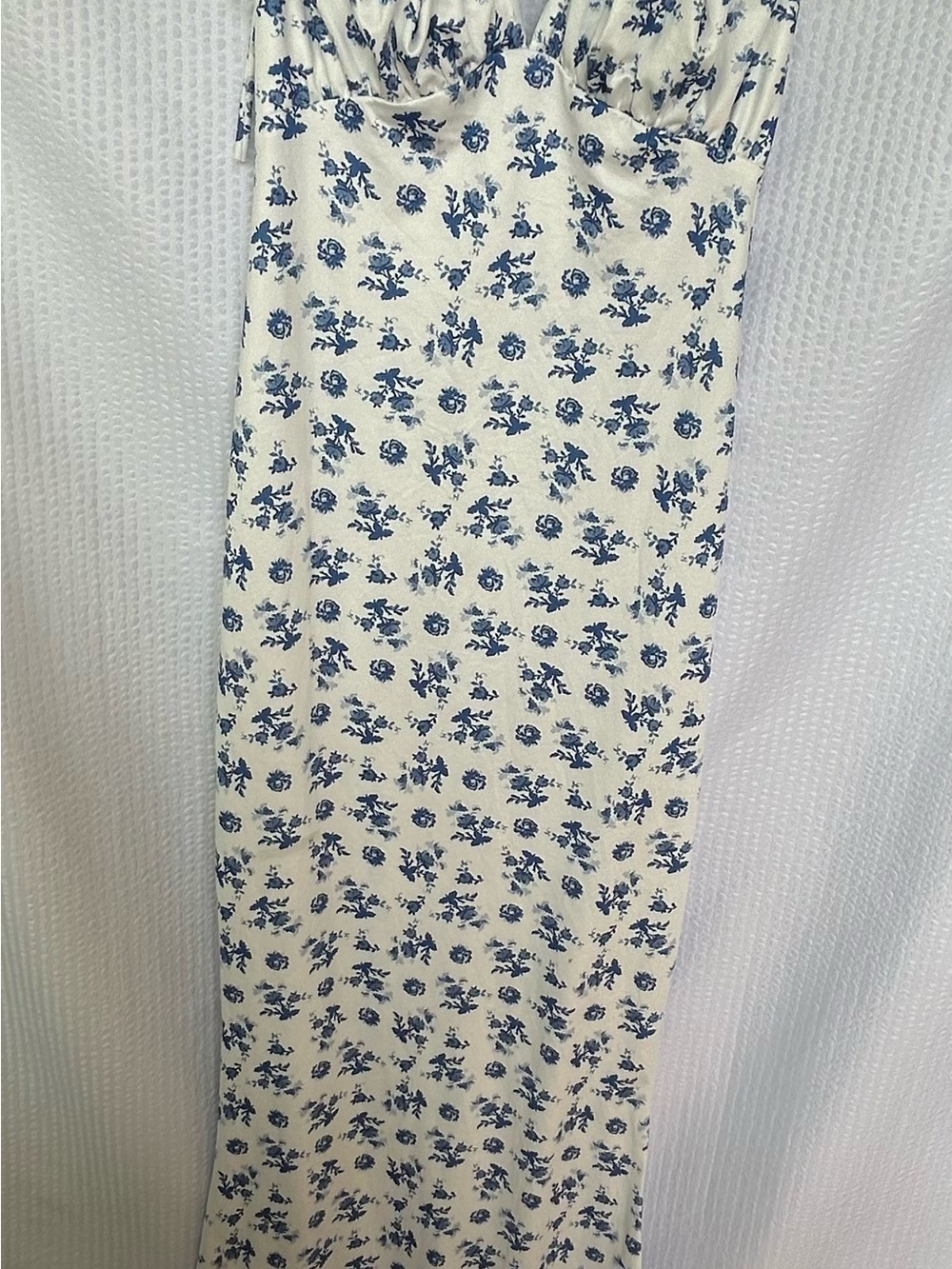 Marthea Blue White Floral Halter Maxi Slip Dress Size XS